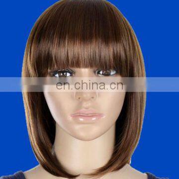 Hot sell Women's Cosplay Brown Straight Short Bob Wig