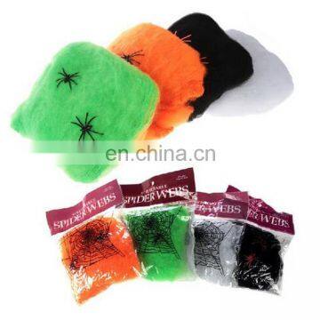 Halloween Spider Web With Spiders Multi Colored Webbing for Halloween Decorations photo-3