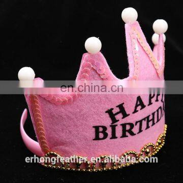 Party Wholesale Happy Birthday popular Fabric Hat