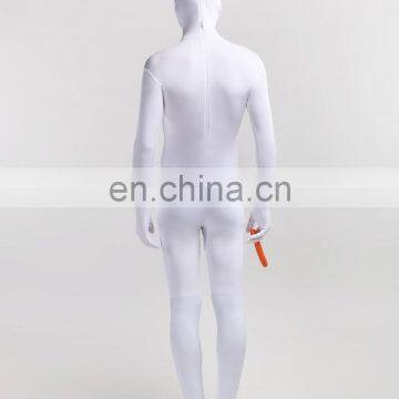 White Snow Man Lycra Full Body Party Dress Second Skin Suit Female photo-3
