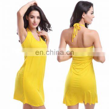 Double Spaghetti straps V neck Women Beachwear dresses