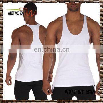 cheap muscle mens body building sports tank tops white custom 100%cotton gym tank tops