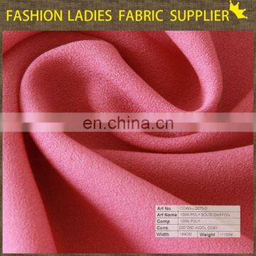 Shaoxing textile good quality wholesale chffon for women's wear 100% poly chiffon fabric