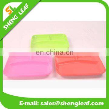 silicone food serving plate bowl with three parts