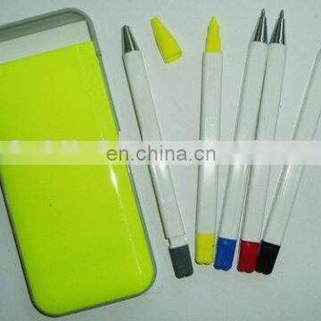 pen set including highlighter and ball pen and pencil