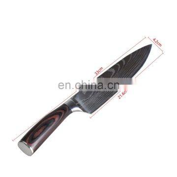 Laser Damascus Pattern Stainless Steel Kitchen Chef Knife photo-4