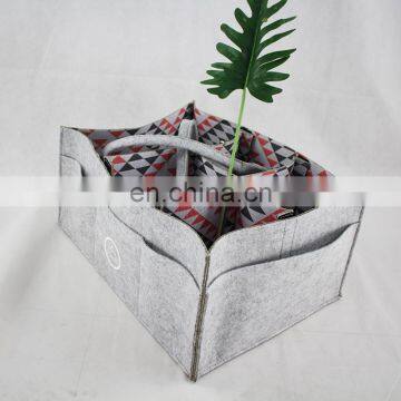 Portable Protective Baby Nursery Organizer Felt Diaper Bag Large photo-4