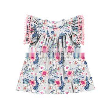 Cheetah Leopard Pom Pom Girls Dress Boutique Style Dress Baby Dress photo-3