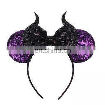 Halloween Minnie Ears Headband Minnie Headband And Bow Custom Hair Wraps photo-4