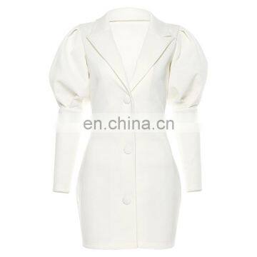 Hot Selling Autumn And Winter Fashion Elegant New Women's Suit Collar Sleeves Casual Temperament Big Dress Women