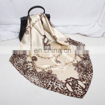 2020 Summer Fashion Printed Big Size Square Hijab Fashion Women Scarf Top Diy Scarf Wholesale Custom Turkish Square Satin Neck
