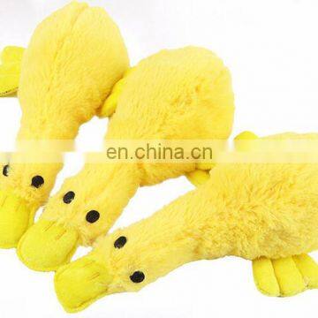 HOT HQPT-016 wholesale manufacturer plush stuffed squeaky dog yellow duck toys