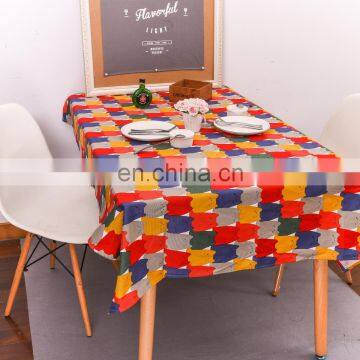 Colored Geometric Tablecloth Party Table Cloth Custom Design Cotton Table Cloth photo-7