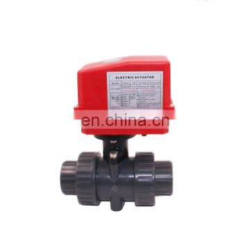 PVC electric Union ball valve 2 way 32mm 40mm 50mm AC220V AC110V  with electric ball operated