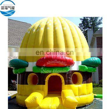 Creative customized advertising inflatable hamburger bounce house for sale