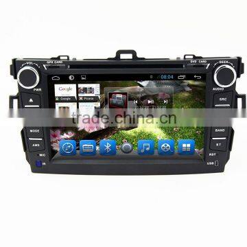 Double din 8'' car gps navigation system for Toyota Corolla with Radio Bluetooth Wifi OBD SWC