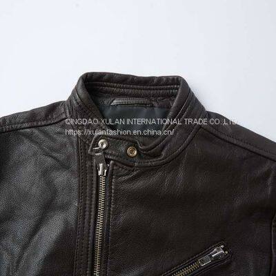 2021 New Fashion Classic Men's Washed Genuine Sheepskin Leather Jacket photo-4