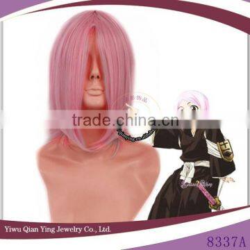 Short japanese pink bleach Kusajishi Yachiru cosplay wig