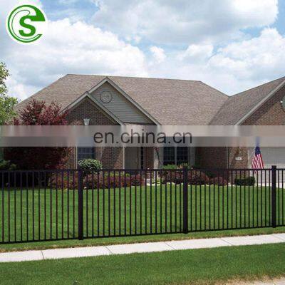 8ft ornamental spear-tipped galvanized steel metal wrought iron fence