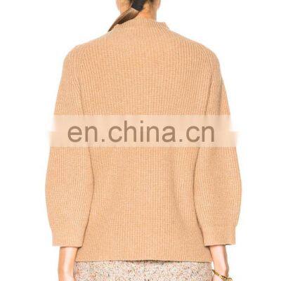 Winter Fashion Ribbed 100% Cashmere Ladies Pullover Sweater photo-4