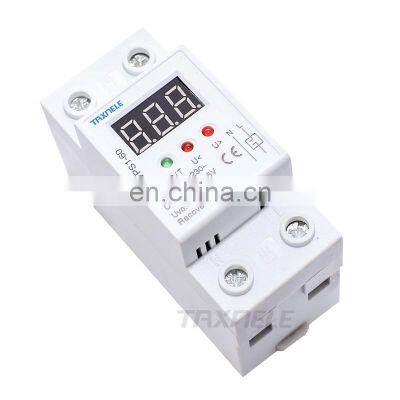 40A 63A 220V Auto Reconnect Over Voltage Under Voltage Protector Protection Device Voltmeter Relay Voltage Protector Monitor