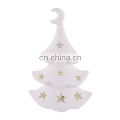 white tabletop bisque unpainted ceramic christmas tree ornament decorations with led light