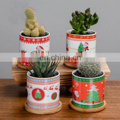 Christmas Gift Tabletop Succulent Flower Pot Potted Christmas Decoration Ornaments