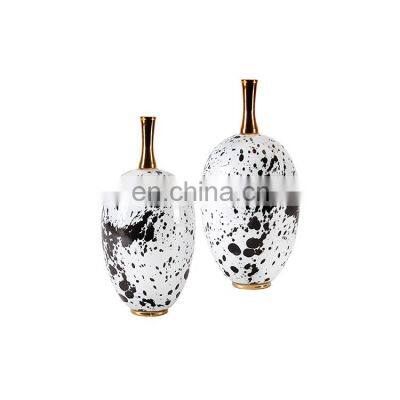 New Chinese Gold-plated Ink-jet Porcelain Vase Ceramic Vase For Home Decoration photo-3