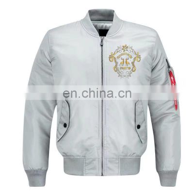 2021 OEM custom logo men boys winter coats regular sleeve Bomber jacket