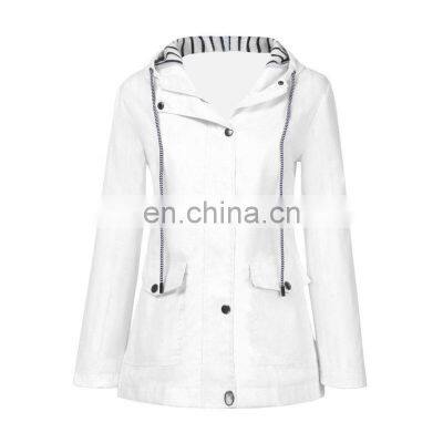 Индивидуально изготовленная женская водонепроницаемая дождевка с капюшоном для активного отдыха на открытом воздухе плюс большой куртка-ветровка photo-3