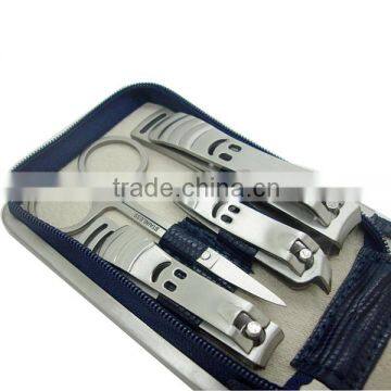PU 8pcs Metal Frame Zipper Bag Wave Convex Texture Manicure Set Nail Clipper Set Quality Choice photo-2