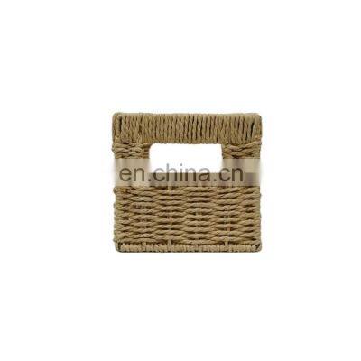 Wholesale classic large yellow wicker straw iron picnic gift basket hamper for family