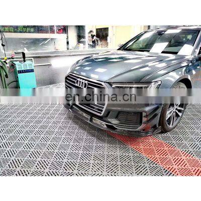 Car Front Bumper Lip Auto Accessories Dry Carbon Fiber Manufacturing For AUDI A6 C8