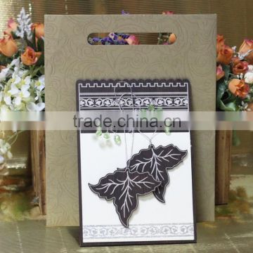 Hot Sale Personalized Leaves Shape Laser Cut Wooden Wedding Cards Invites