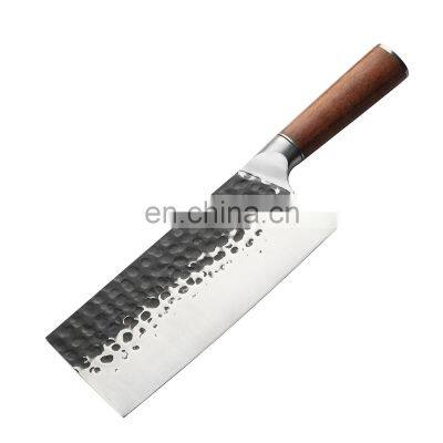 7.8 Inch Forged  hammered stainless steel  Kitchen Cleaver Chopping Knife with Rose Wood Handle slicing knife