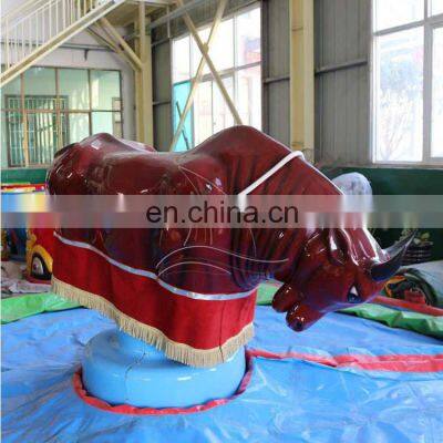 Fun fair rides adult outdoor games fiberglass mechanical rodeo bull ride for sale