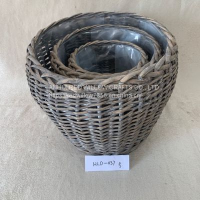 Hot Sale Small Willow Wicker Oval Flower Garden Basket Price