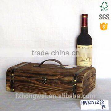 Handmade Shabby Chic Vintage Antique Wooden Wine Box 1 Bottle Wine Packaging Box