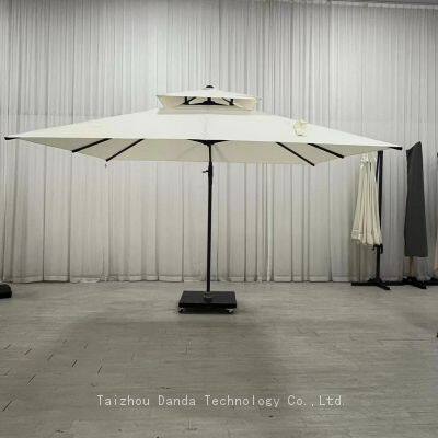 2.5*2.5m double roof cantilever umbrella side stand