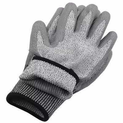 Puncture Resistant Gloves Level 5 ANSI A5 13G HPPE Liner PU Coated Kevlar Saw Resistant Gloves Stick Resistant Gloveses photo-2
