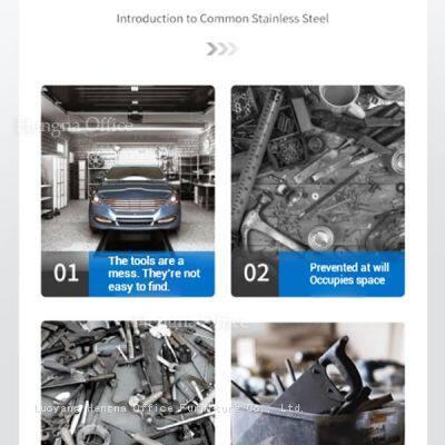Rack en matériel de quincaillerie de grande capacité à 4 étages avec planche à chevilles monofaciale pour le stockage de l'atelier photo-5