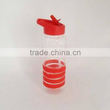 Plastic Sports Drinking Water Bottles With Silicone Ring photo-5