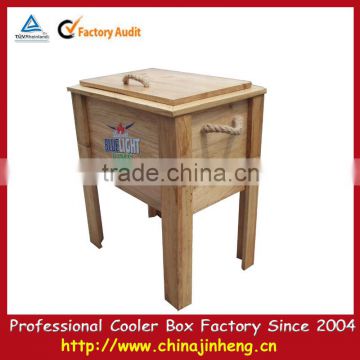 Wooden cosmetic cooler box