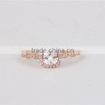 New Arriving 14KT Solid Gold Ring Set Women Fashion Ring AAAAA CZ