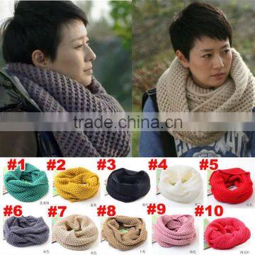 Winter Fashion Wool Knitted Women Loop Scarf