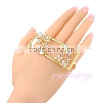 new products 2016 innovative product yellow gold crystal palm cuff bangle