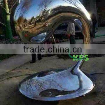 Stainless steel outdoor put mirror art sculpture