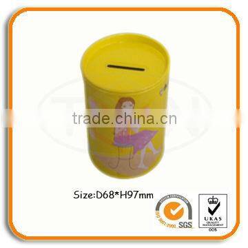 Openable tin coin bank for promotion