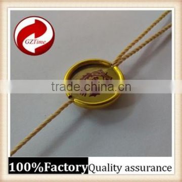 Cheap high-grade environmental protection non-toxic gilt metal plastic seal tag /plastic string tag men g string