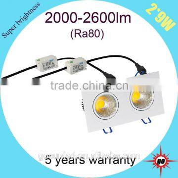 2x9w 2700k-3200k Color Temperature Barbershop Lighting Square Led Downlights photo-5